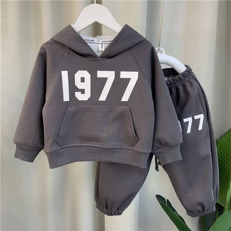 Fashion Letter Childrens Sets Boys Clothes Cotton Kids Sweater Pant 2Pcs Set Spring Autumn Childrens Hooded Sweater 240920