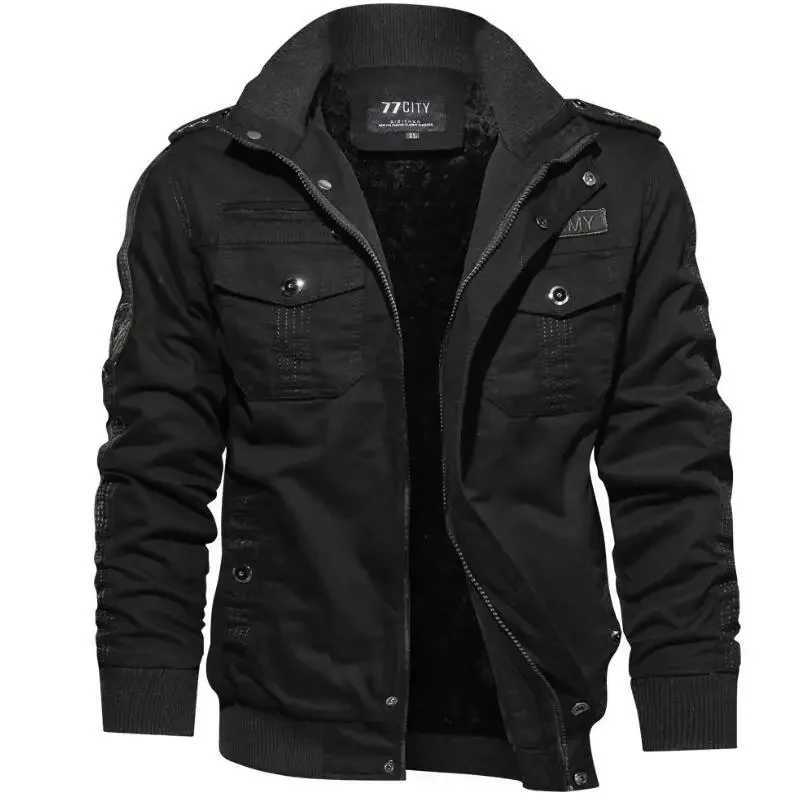 Mens winter coat thick warm jacket bag casual winter jacket high-quality mens multi pocket cargo jacket and Coats6XL W240920