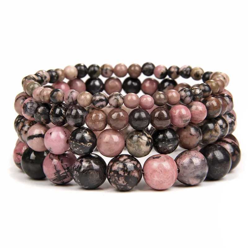 4 6 8 10 MM Beads Bracelet Natural Stone Stretch Bracelets For Women Men Lapis Lazuli Moss Agate Lava Bangle Yoga Jewelry 1PCX240921