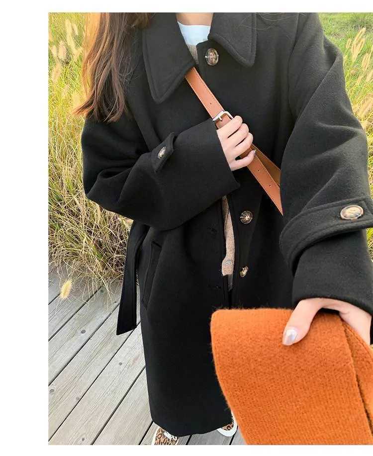 Elegant Loose Windbreaker for Women Fashion Long Sleeve Simple Solid Trench Coat Casual Single Breasted Overcoats Autumn DailyX240921