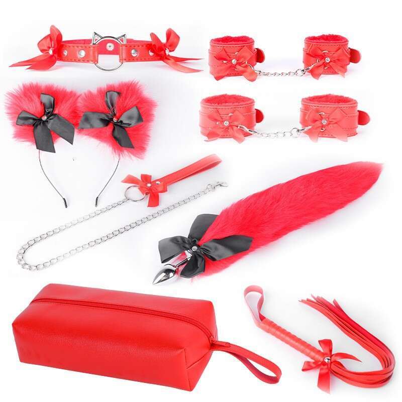 Sexy SM prop set, cute bow tie, binding handcuffs, SM tuning, leather whip, backyard development, anal plug