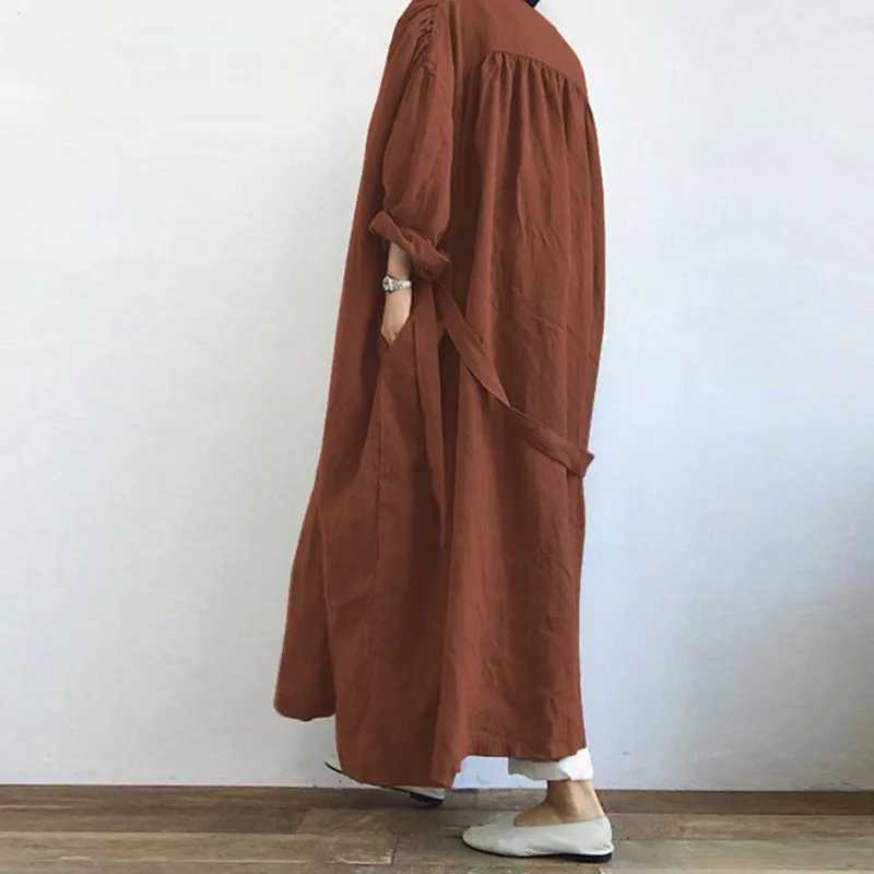 New Casual Womens Long Sleeved Shirt Dress Versatile Long Windbreaker Jacket Spring/summer 2024X240921