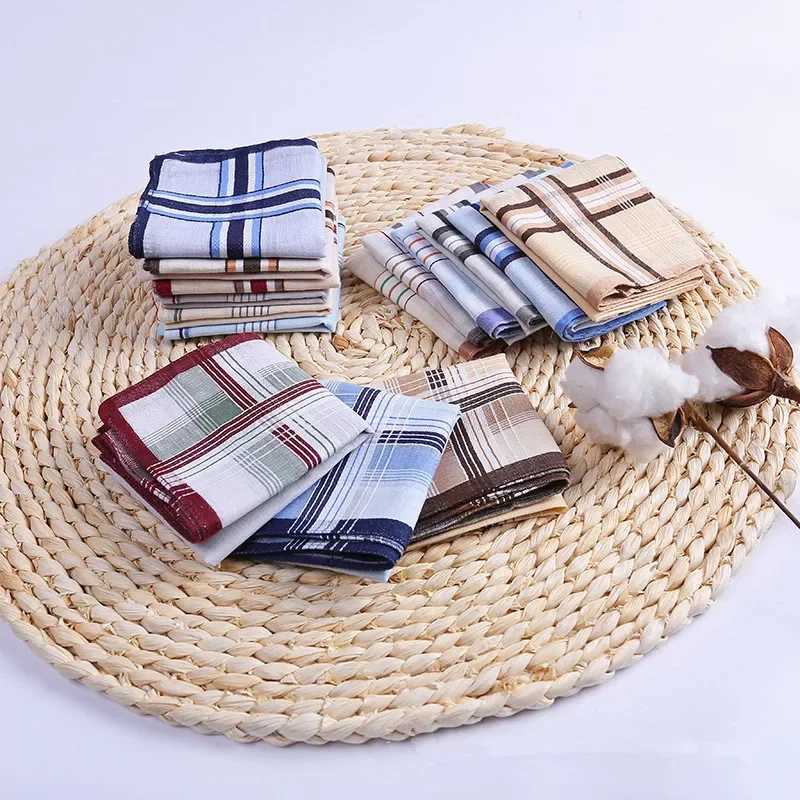 3Pcs 38x38cm 100% cotton plain weave mens pocket business box towel handle scarf wedding party gift W240921