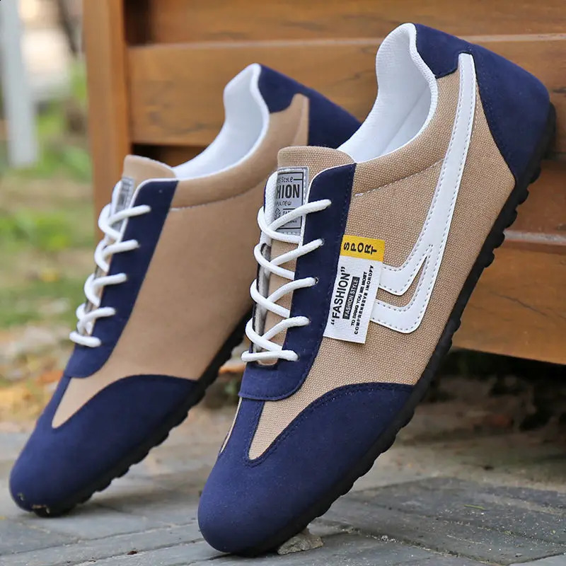 Men Low-top Canvas Shoes Casual Breathable Sneakers Korean Style Autumn Lace Up Casual Non-slip Trainers Zapatillas Para Hombre 240914