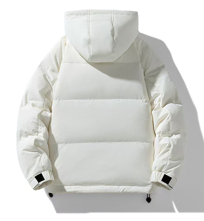 Designer down men's winter thick warm couple coat men's hooded white duck down short down jacket men's