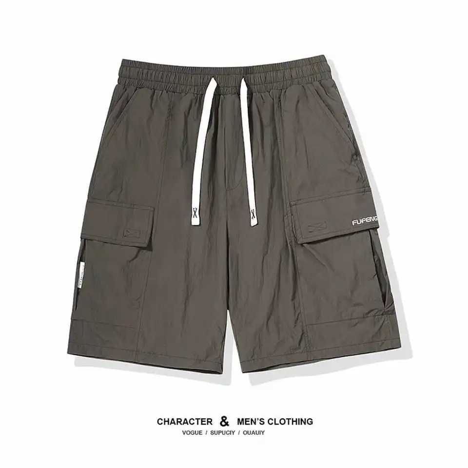 Cargo Shorts Mens Summer Thin Fashion Loose All-Match Straight Pants High-End Sports Casual Fifth Pants Men Multi pocket ShortsX240921