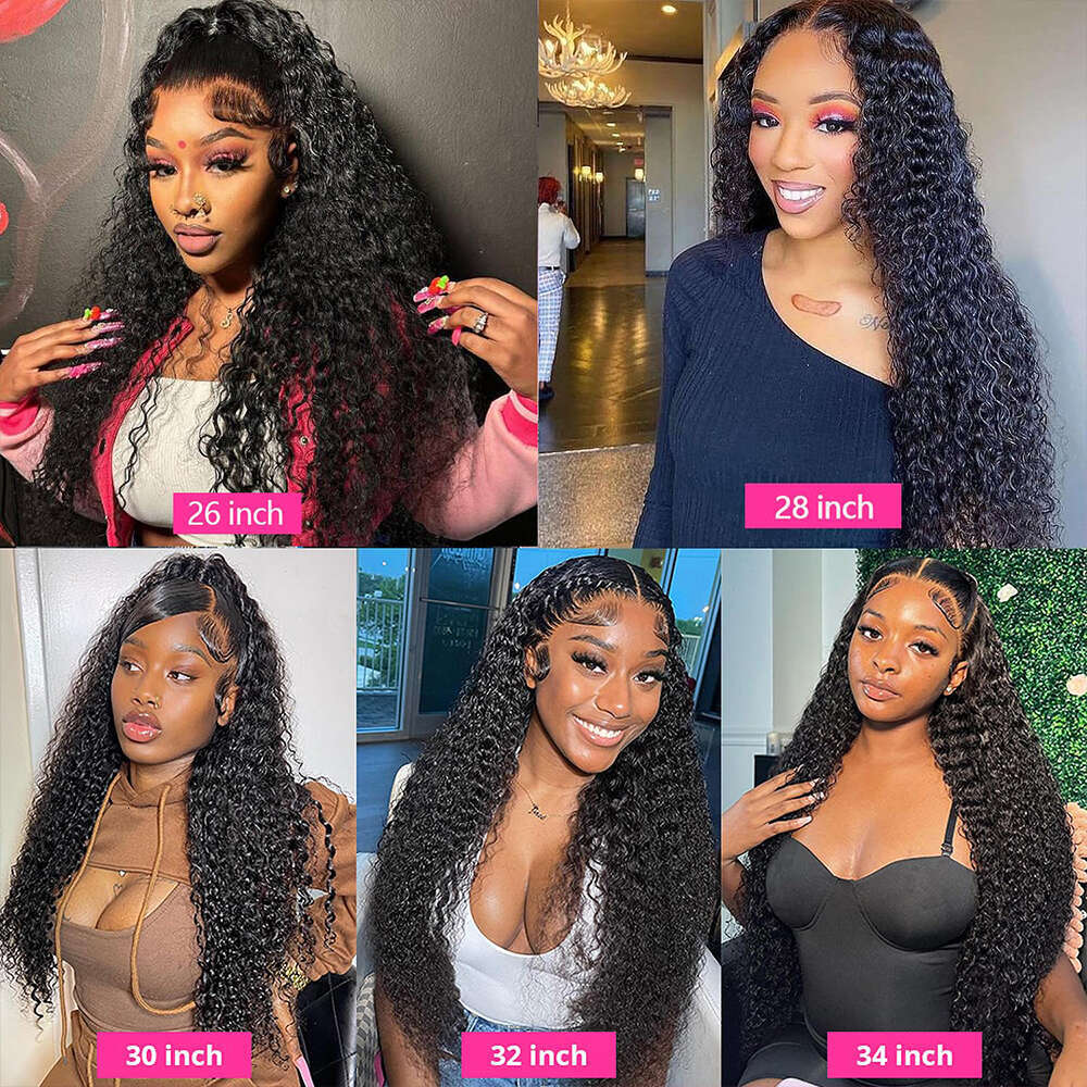 High 400 Density 13x4/13x6 HD Wig Preplucked Kinky Curly Transparent Lace Frontal Human Hair Wigs HOTBABE