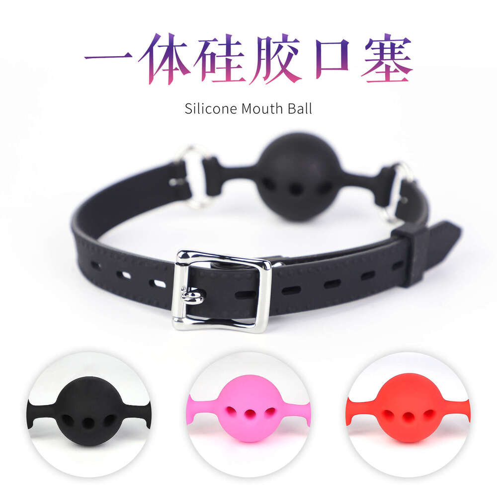 Sex toys SM props integrated silicone mouth ball forced mouth opening with hole silicone mouth plug alternative adult products