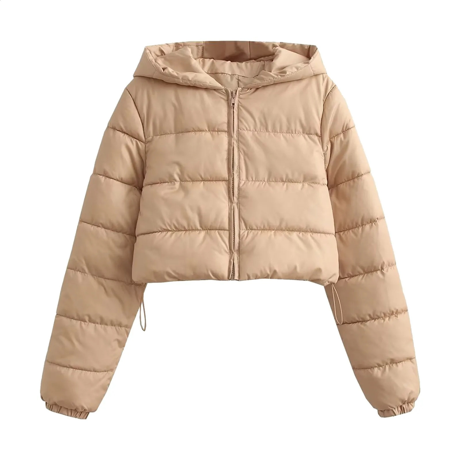 Fall Winter Solid Down Coat Puffer Jacket And Coats For Women Bubble Outerwear Cropped Outwear Zipper Oversized Overcoat 240920