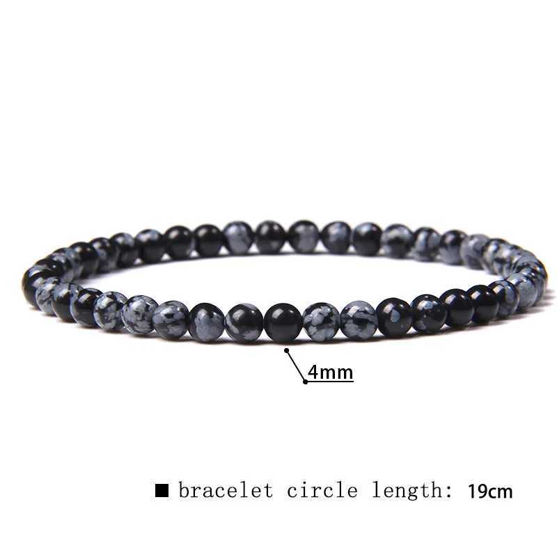 New Black Beaded Bracelet 4mm Mini Lava Malachite Onyx Natural Stone Bracelets For Women Men Cool Goth Wristband Fashion JewelryX240921