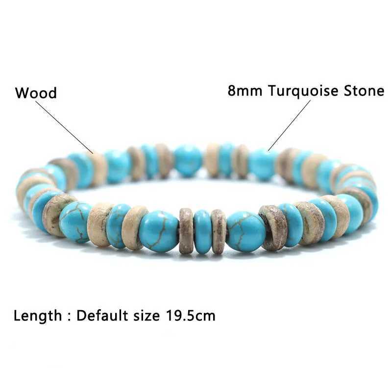 Vintage Wood Beaded Bracelet Mens Natural Lava Obsidian Stone Braslet Yoga Meditation Prayer Jewelry Tiger Eye Braclet HommeX240921