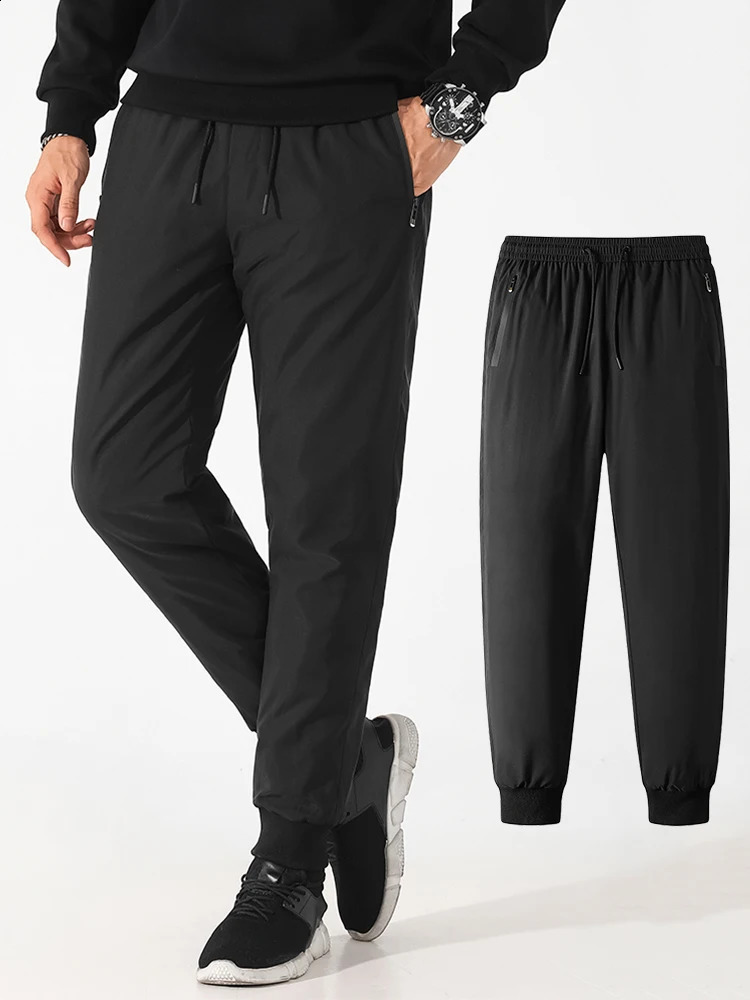 Winter Men Pants 90% White Duck Down Padded Windproof Warm Casual Jogger Sweatpants Plus Size Puffer Trousers 8XL 240913