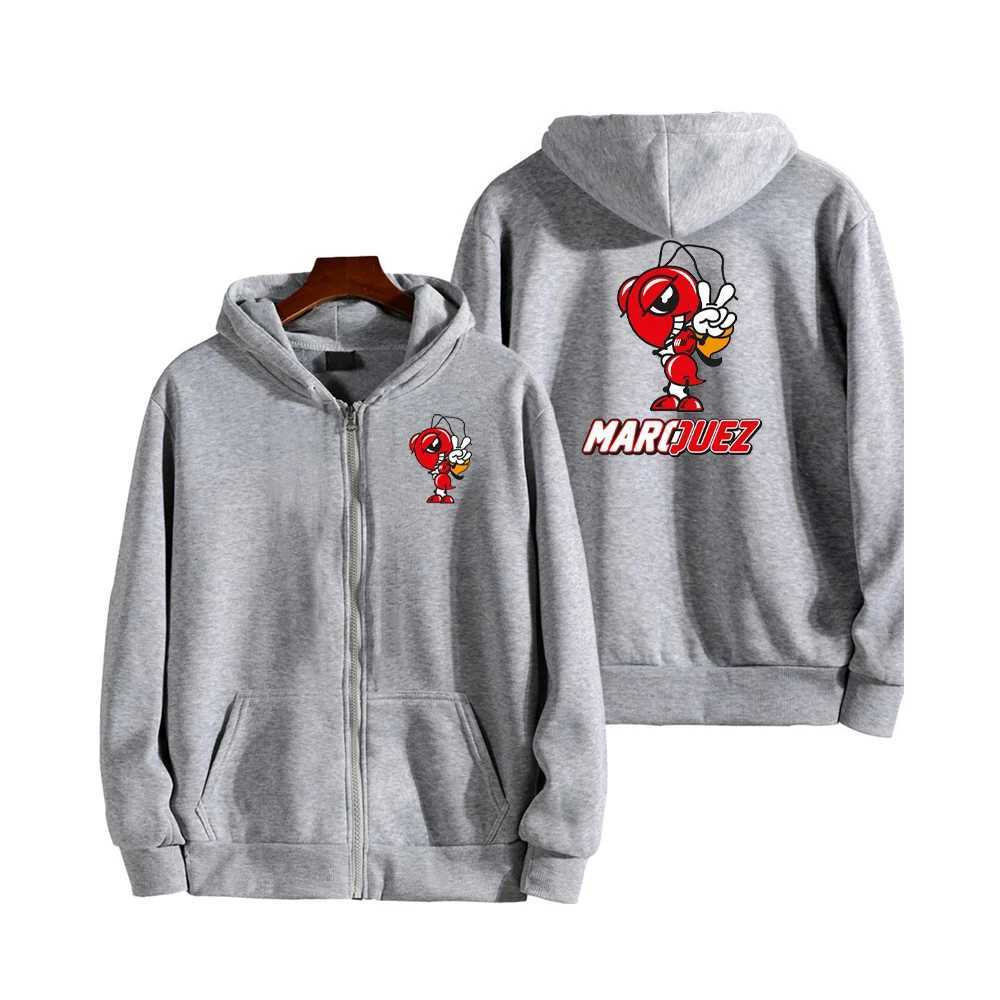 Marquez Streetwear sports zipper hooded sweatshirt Supermarc Gp 93 baby alien mens outdoor zipper jacket W240921