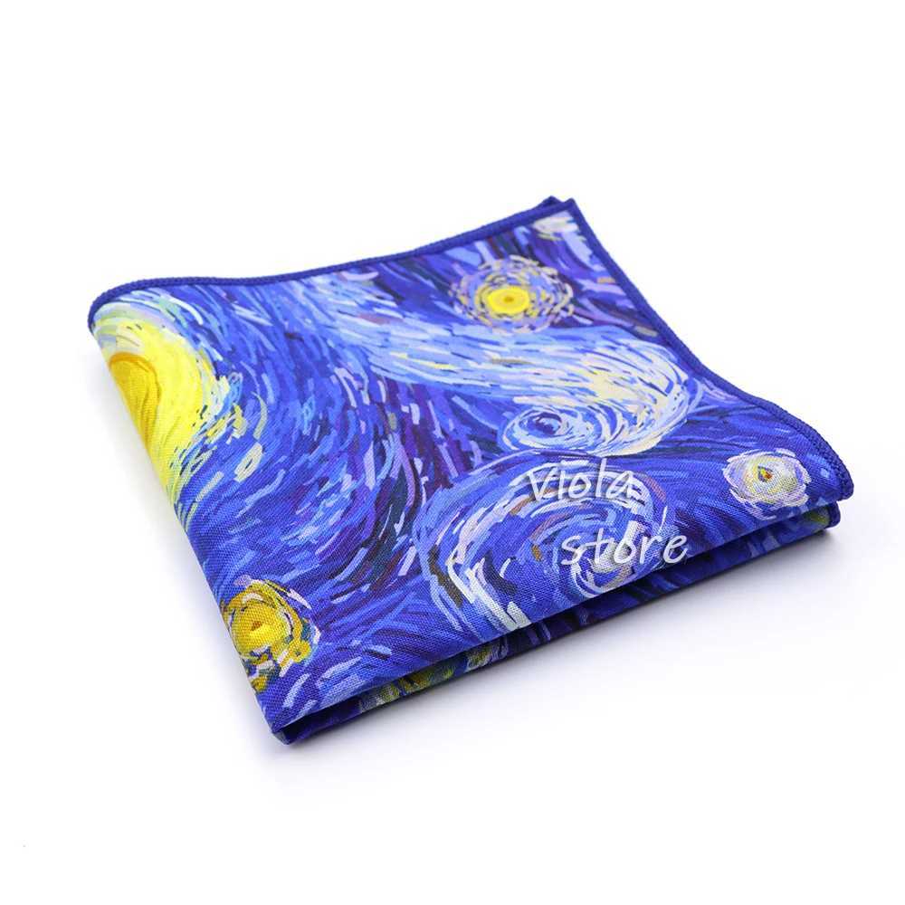 New retro garden oil painting 23cm hand-painted 100% cotton sunflower womens wedding party set pocket square gift accessories W240921