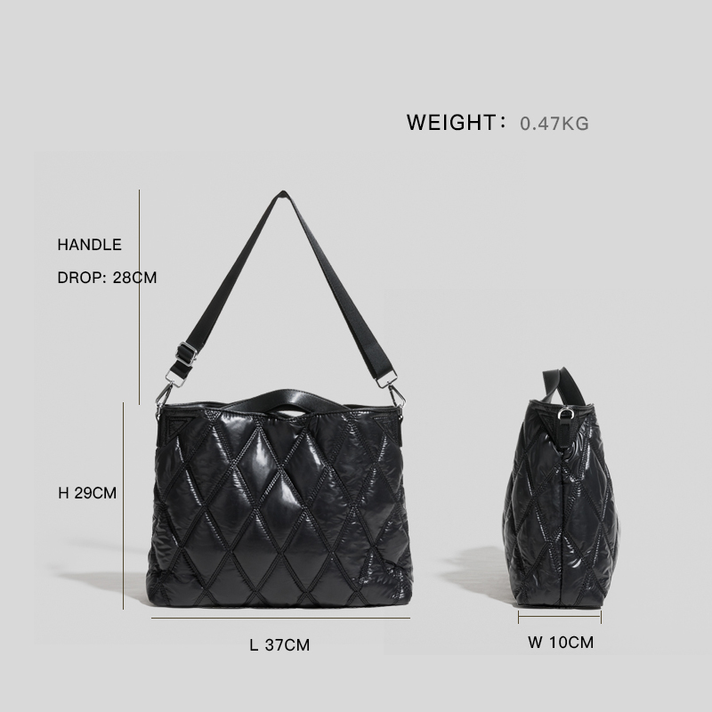 MABULA Simple Tote Quilted Bags For Women 2022 Winter Designer Handbags Nylon Feather Down Padded Crossbody Pillow Purses