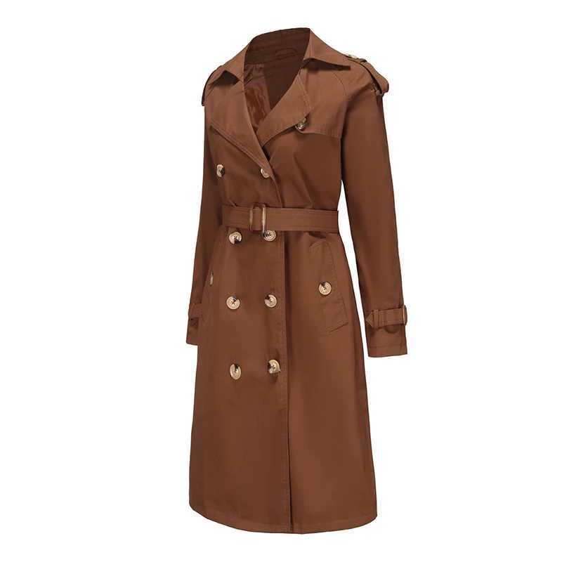 QNQO Hooded Trench Coat for Women Lace Up Vintage Casual Turn-down Collar Overcoat 2024 Autumn Winter Fashion Windproof ParkasX240921