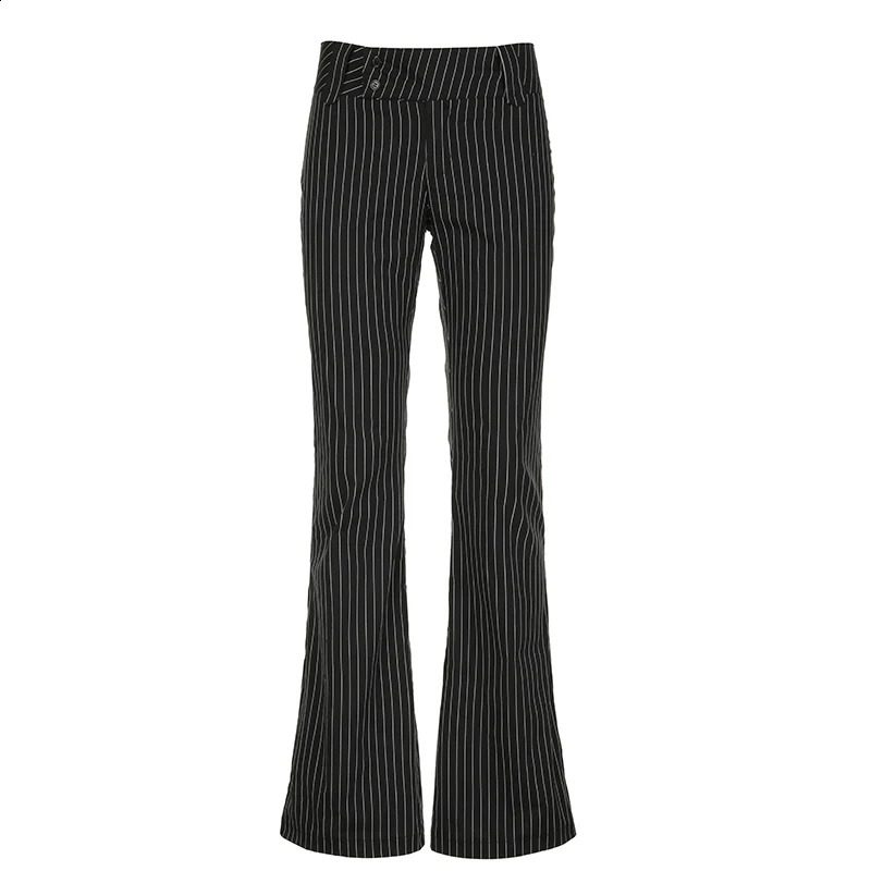 HEYounGIRL High Street Women Straight Suit Pants Vintage Slim Low Waist Black Casual Trousers Office Lady Fashion Pants 2024 240921