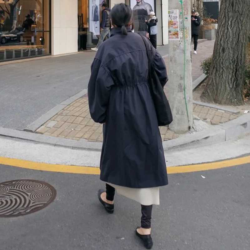 Johnature 2024 Autumn Korean Casual Loose Solid Color Long Trench Women New Turn-down Collar Zippers All Match Female CoatsX240921