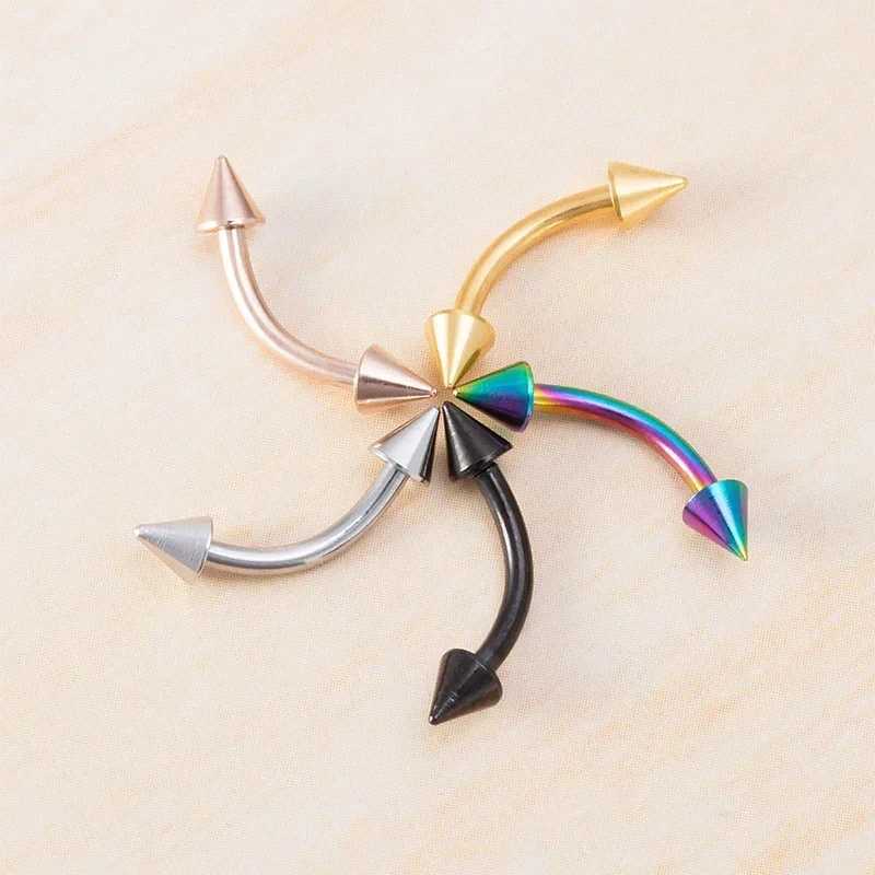 1Pcs Eyebrow Lip Piercing Banana Shape Nose Ring Stainless Steel Curved Barbell Stud Helix Navel Cartilage Earring Body Jewelry Y240921