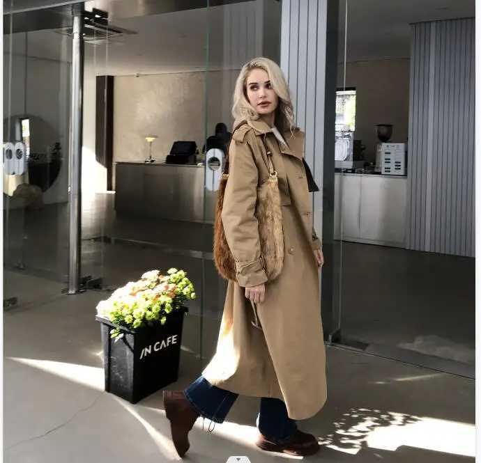 2024 Fall / Autumn New Design Women Stylish Cotton Long Trench Coat Female WindbreakerX240921
