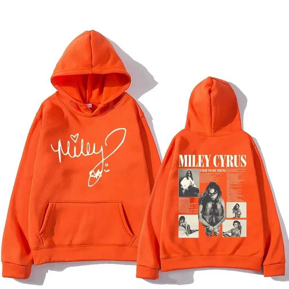 Long sleeved casual hooded sweatshirt with hip-hop graphic printed zipper featuring a hooded Sudaderas male singer Miley Cyrus hooded sweatshirt W2409