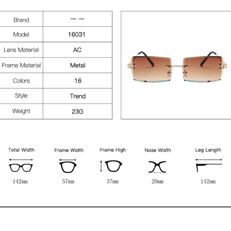 Square Rimless Sunglasses Women Rectangle Fashion Popular Men Shades Small Sun Glasses For Female Male Summer Traveling Purple S135 IVISTA