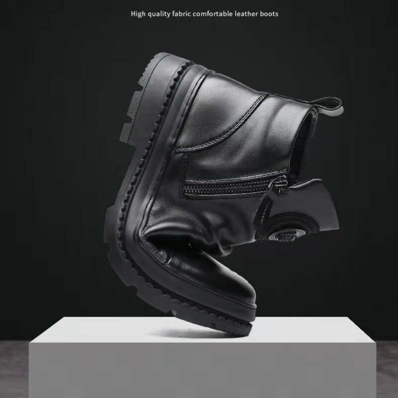 New Ankle British Style High Top Men shoes Motorcycle Leather Zipper Retro Men's Boots atillas Hombre