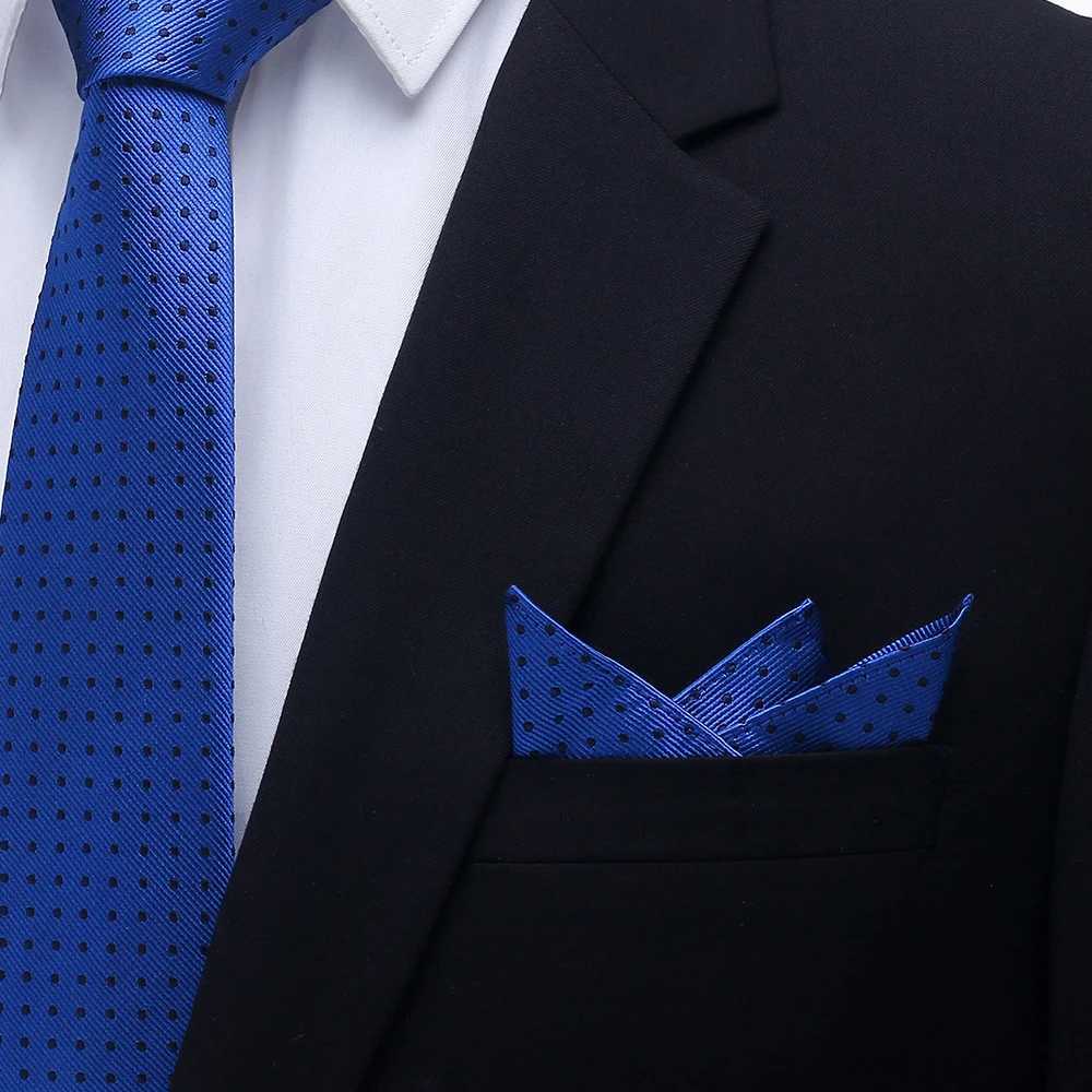 Customized Smith 100% Silk Dot Handle Pocket Square Business Set W240921