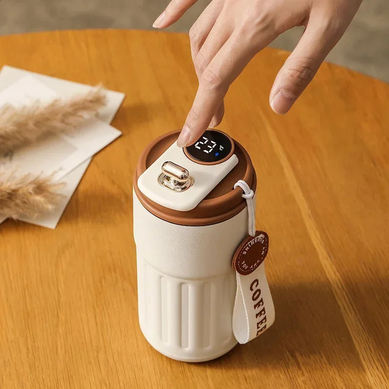 450ml Thermos Bottle Smart Display Temperature 316 Stainless Steel Vacuum Cup Office Coffee Business Portable Thermal Mug 240918