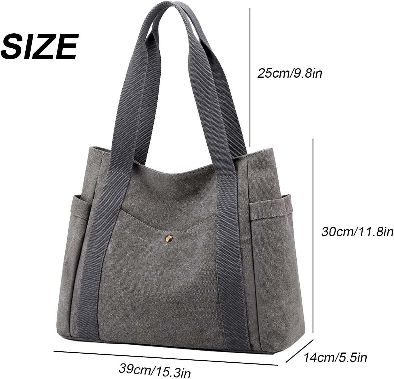 Ladies' canvas handbag with a handle on the top