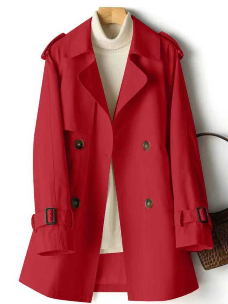 Windbreaker Womens Medium Length Versatile 2024 Spring and Autumn New Korean Waist Jacket Trench Coat for Women CoatX240921