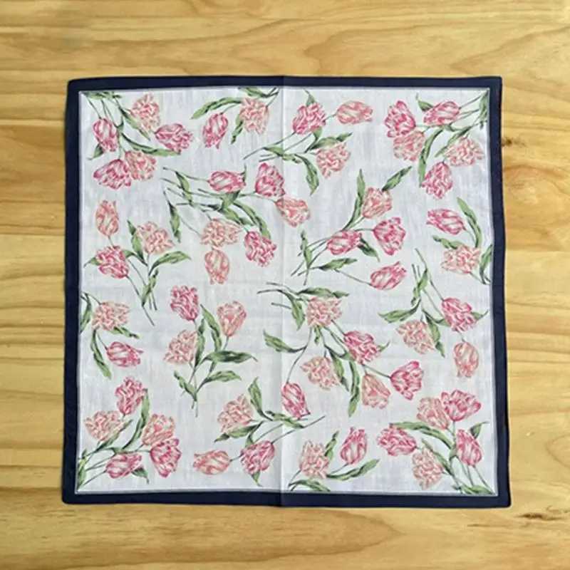 1PC Girls Women Printed Handkerchiefs Colorful Hankies Pocket Floral Pattern Square Hijab Handkerchiefs 45x45cm Random DeliveryX240921