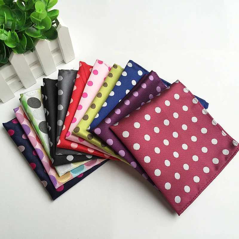 10*10 Inch New Mens Business Suits Pocket Square Handkerchiefs for Wedding Fashion Polka Dots Hankies Mens Pocket TowelX240921