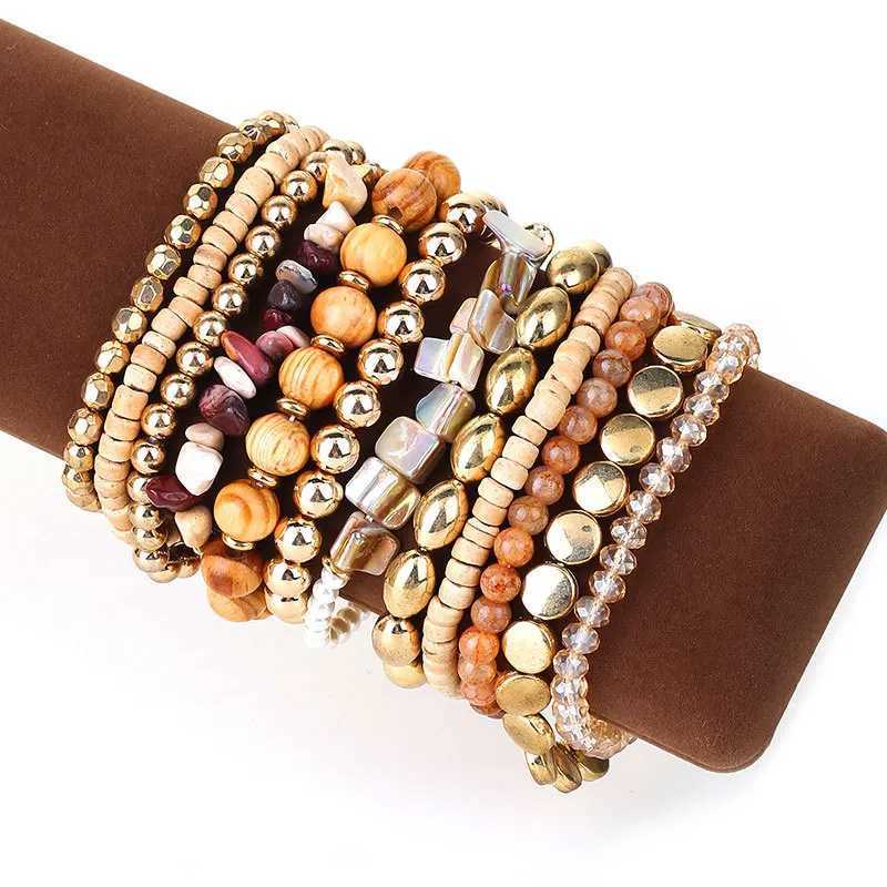 12pcs Fashion Boho Sandy Beach Style Beaded Bracelet Handmade Beach Party Elastic AnkletsX240921
