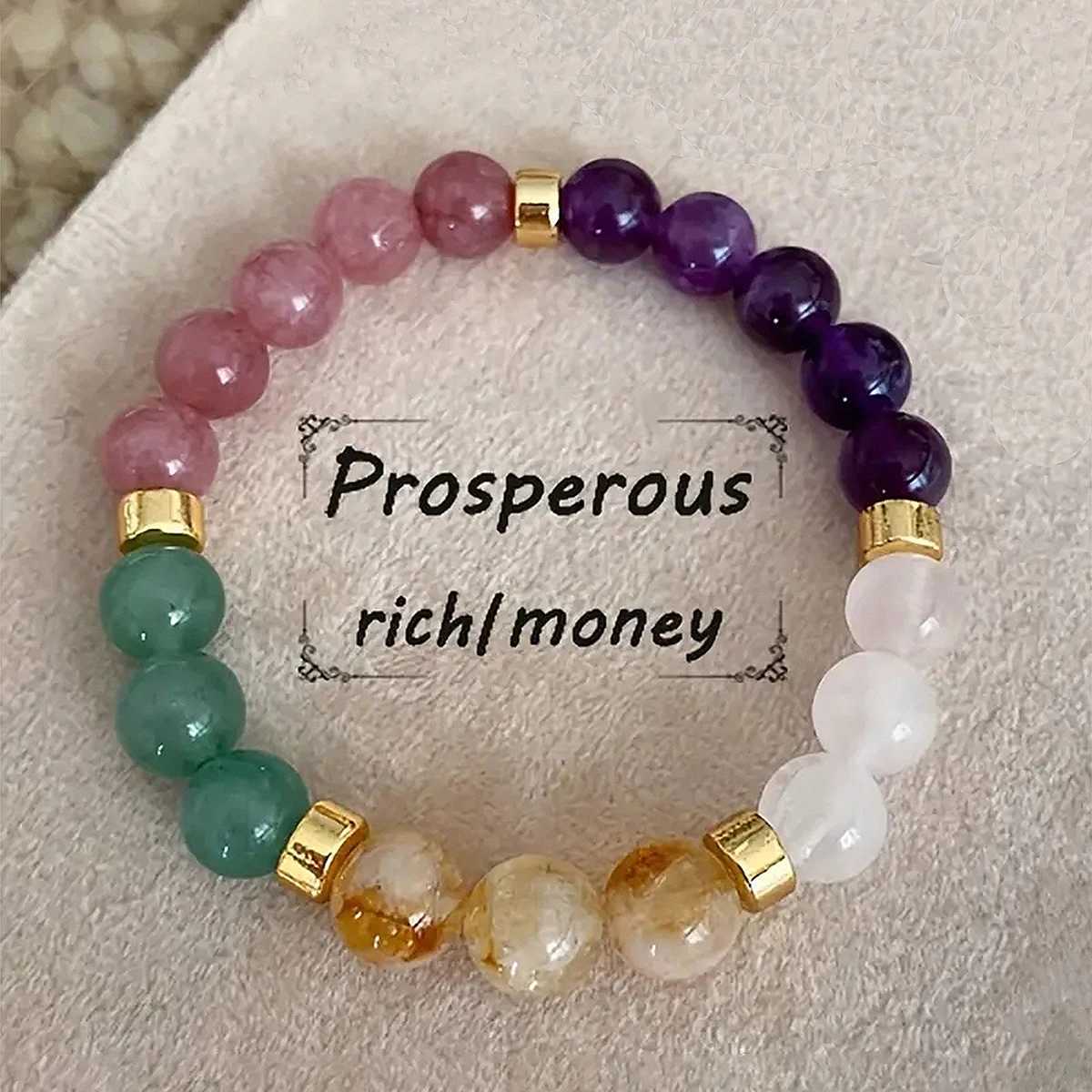 Good Luck Bracelets For Women Natural Stone Tiger Eyes Amethyst Beaded Bracelet Cute Elegant Jewelry Gifts For Mom Or FriendsX240921