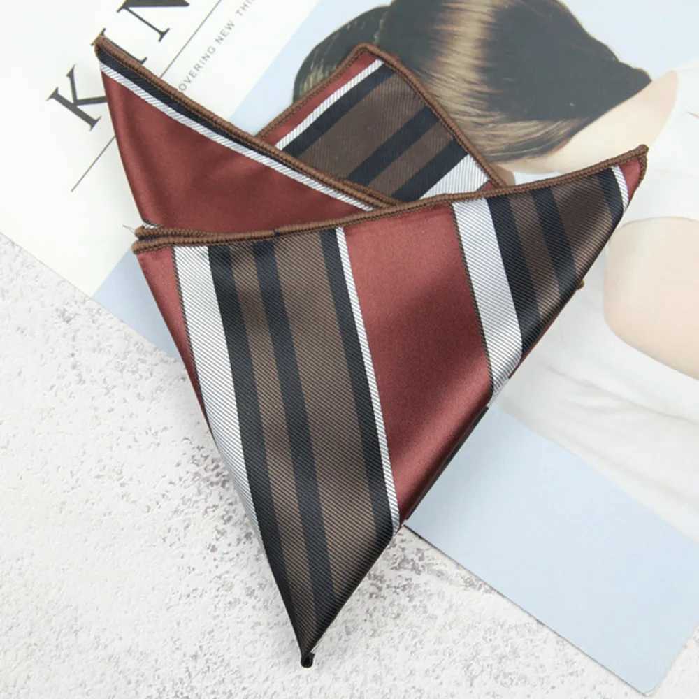 23CM Mens Paisley Striped Pocket Square Towel Polyester Jacquard Formal Flower Handkerchief Shirt Accessories Navy Red HankyX240921