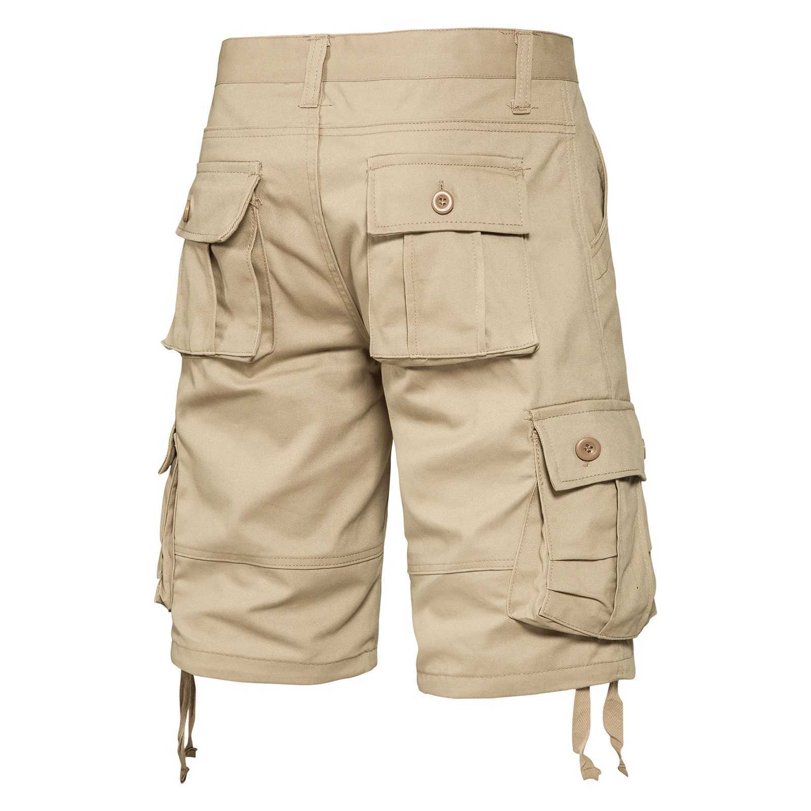 Cotton Cargo Shorts Men Summer Knee Pants Utility Outdoor Hiking Tactical Multi-pocket Breeches Y2K Sports ShortsX240921