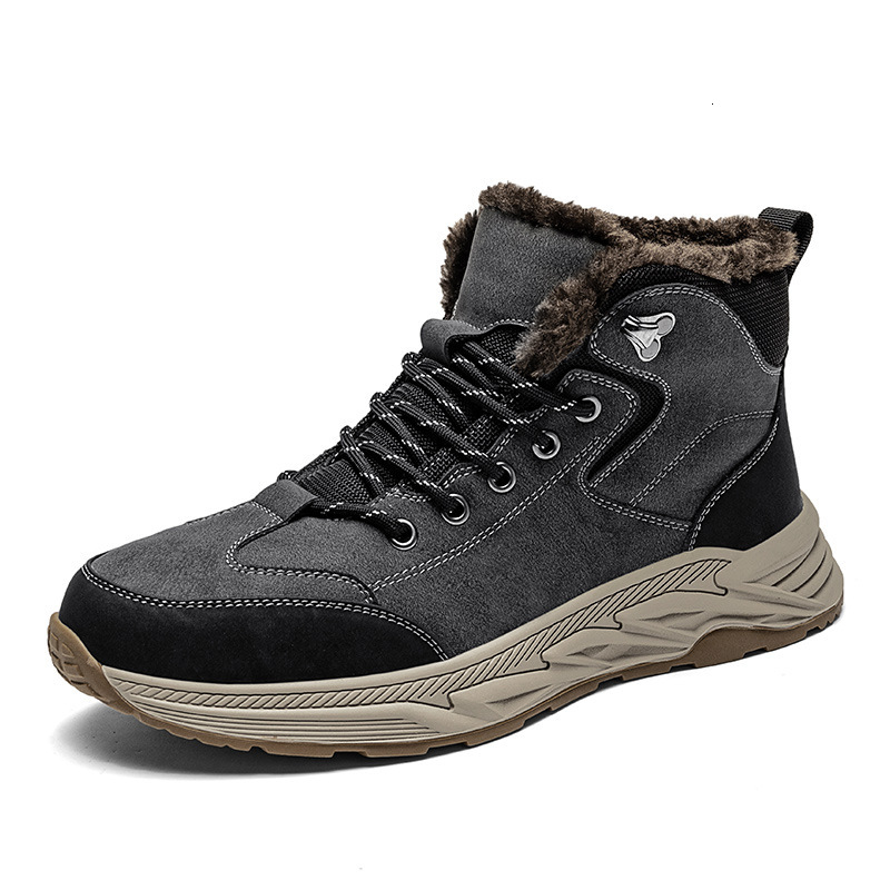 New autumn and winter men's shoes with plush warm boots, Northeast thick cotton shoes, outdoor sports hiking snow boots