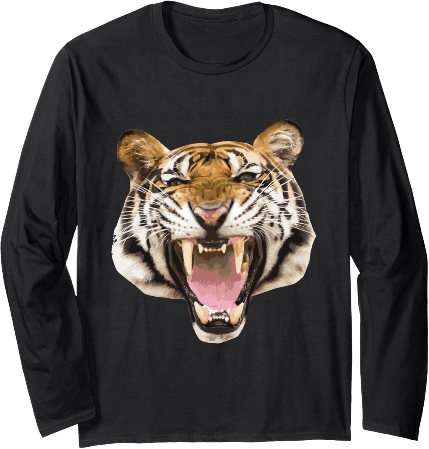 Long Sleeve Shirts for Men sweatshirt Realistic Tiger Roaring Face Animal Lovers Gift Long Sleeve Tee Streetwear Casual tops clothes