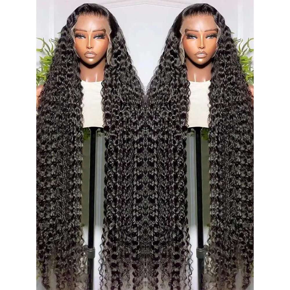 13x6 Deep Wave Frontal 100% Glueless Brazilian Curly Human Hair Wigs 4x4 HD Lace Front Closure Wig