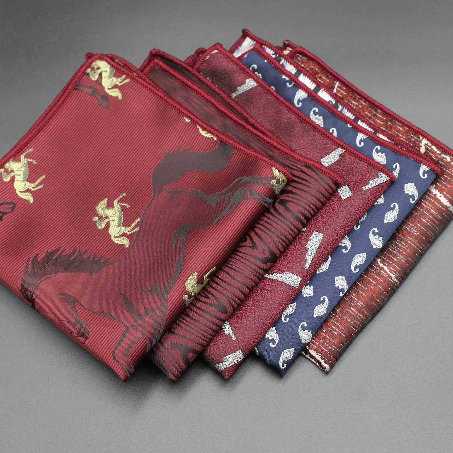 Jacquard Pocket Square Luxury Brand Newest Style Silk Hanky Man Floral Gray Fit Business Lovers Day Gentlemen HandkerchiefsX240921