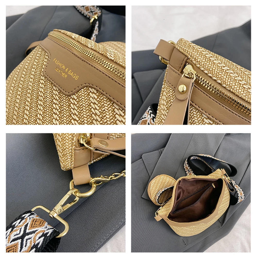 Ladies Banana PU Leather Crossbody with Coin Purse Wide Strap Chest Bag Women's Stylish Waist Solid Shoulder Bags
