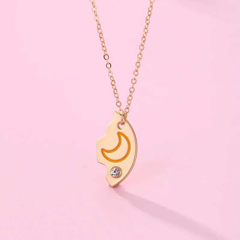 LoveCryst 3-Piece/Set Moon Star Pendant Necklace Best Friend Bff Friendship Couple Necklace Fashion Jewelry W240918