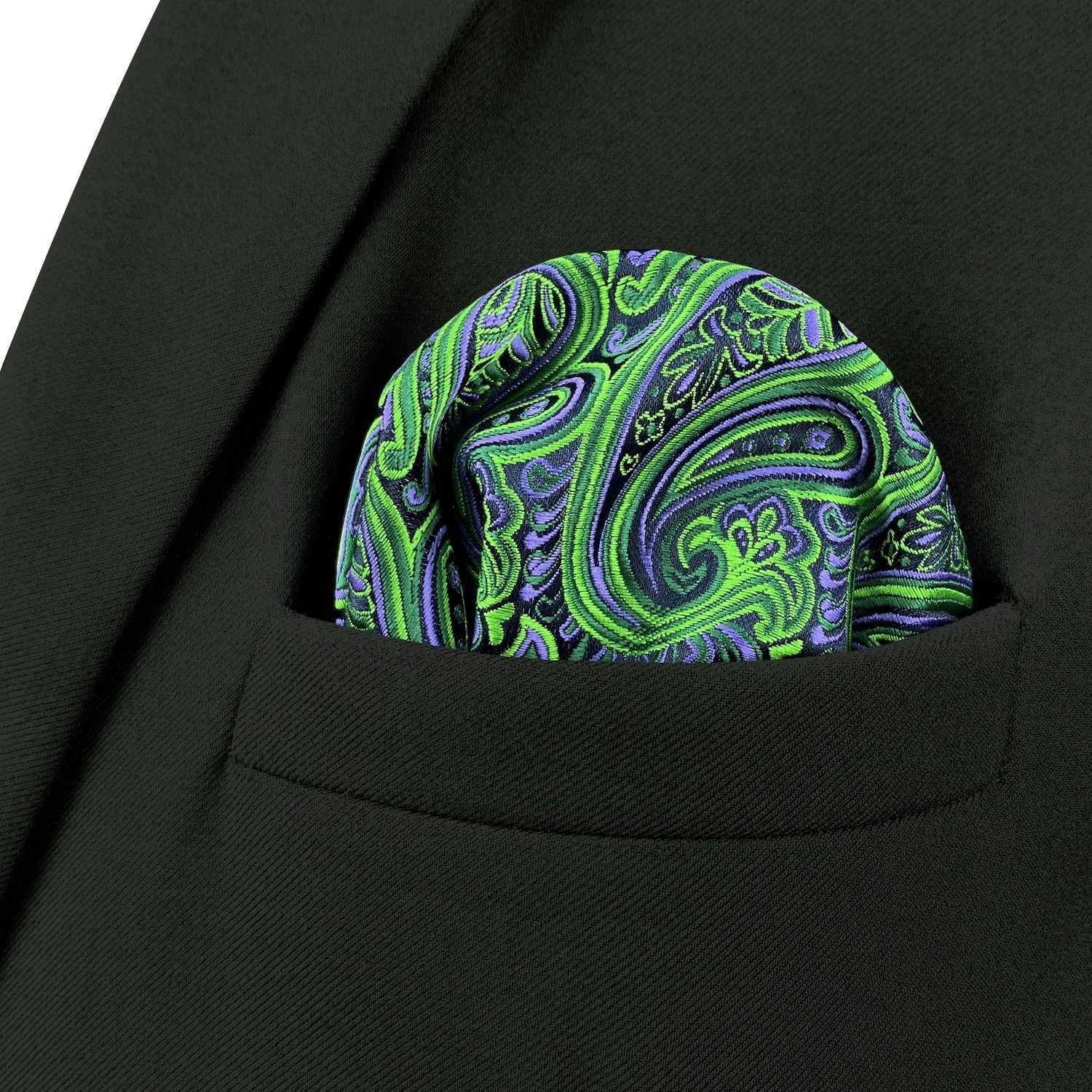 Multi colored Paisley silk hot mens pocket square business color handle large 12.6 inches 32cm fashion gift W240921