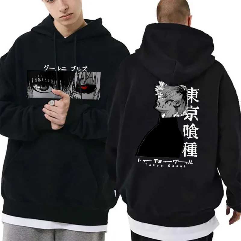 Japanese anime Kaneki Ken hoodie mens fashion trend manga printed sweater autumn winter casual loose Pullover streetwear W240921