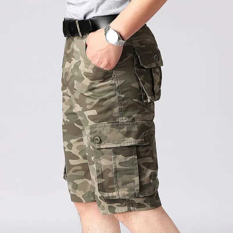 Big Size Military Men Camouflage Cargo Shorts Summer New Y2k Vintage Baggy Outdoor Sports Casual Knee Lenght Tactical Pants 44X240921