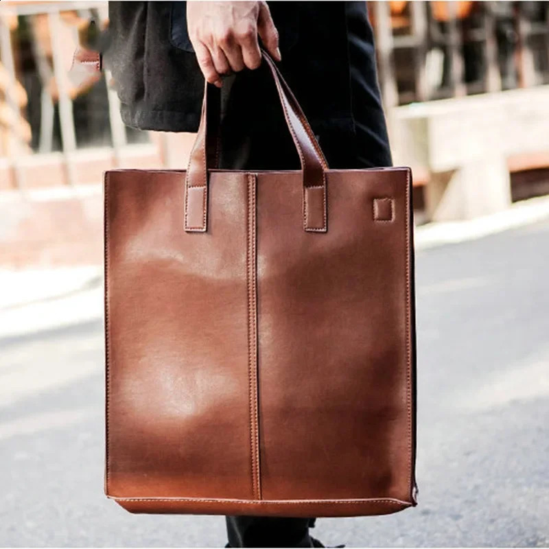 Retro Fashion Mens Cross Bag High Capacity Handbag y Business Shoulder Laptop Messenger Bolsa 240919