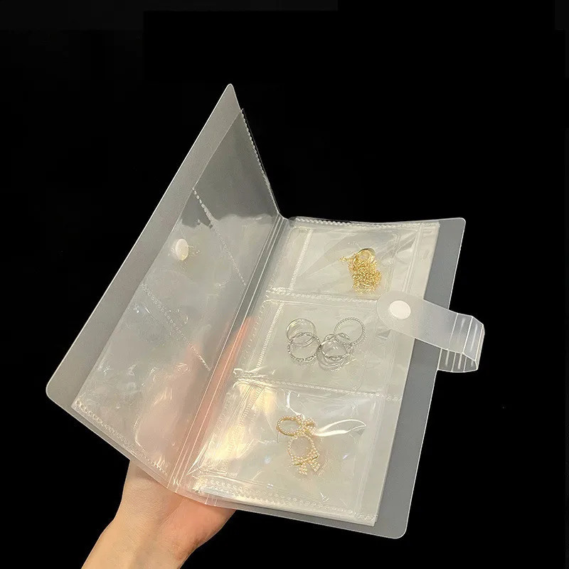 168/84 Grid Anti-oxidation Jewelry Storage Bag Necklace Earings Rings Display Cover Desktop Drawer Organizer Dust-proof Book Box 240910