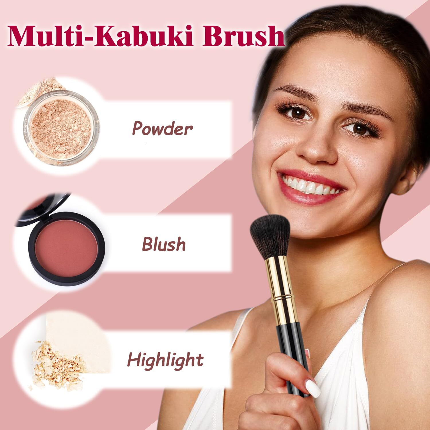 retractable spray gun kabuki brush suitable for all facial makeup and liquid foundation suitable for liquid face cream and foundation makeup aluminum 