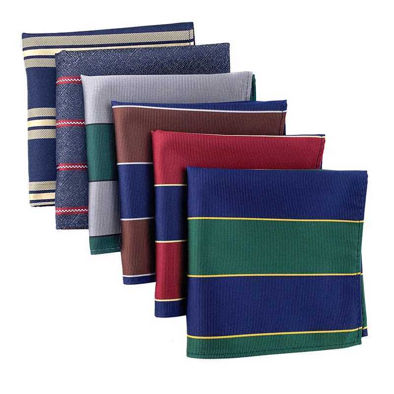 Luxury 25*25CM Mens Vintage Paisley Striped Silk Hanky Pocket Square Fashion Men Green Gray Hanky for Wedding Party Chest TowelX240921